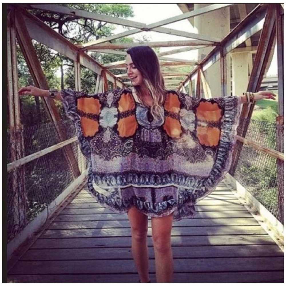 Free People Marla Dreams Orange Butterfly Cape Dr… - image 3