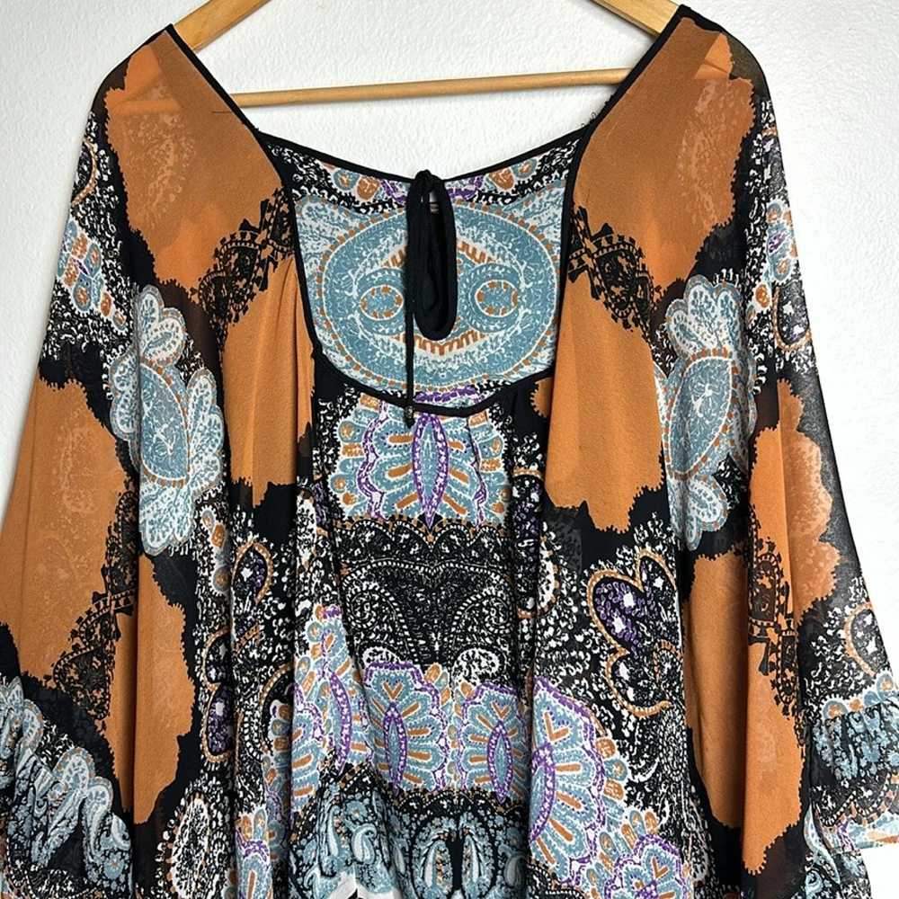 Free People Marla Dreams Orange Butterfly Cape Dr… - image 5