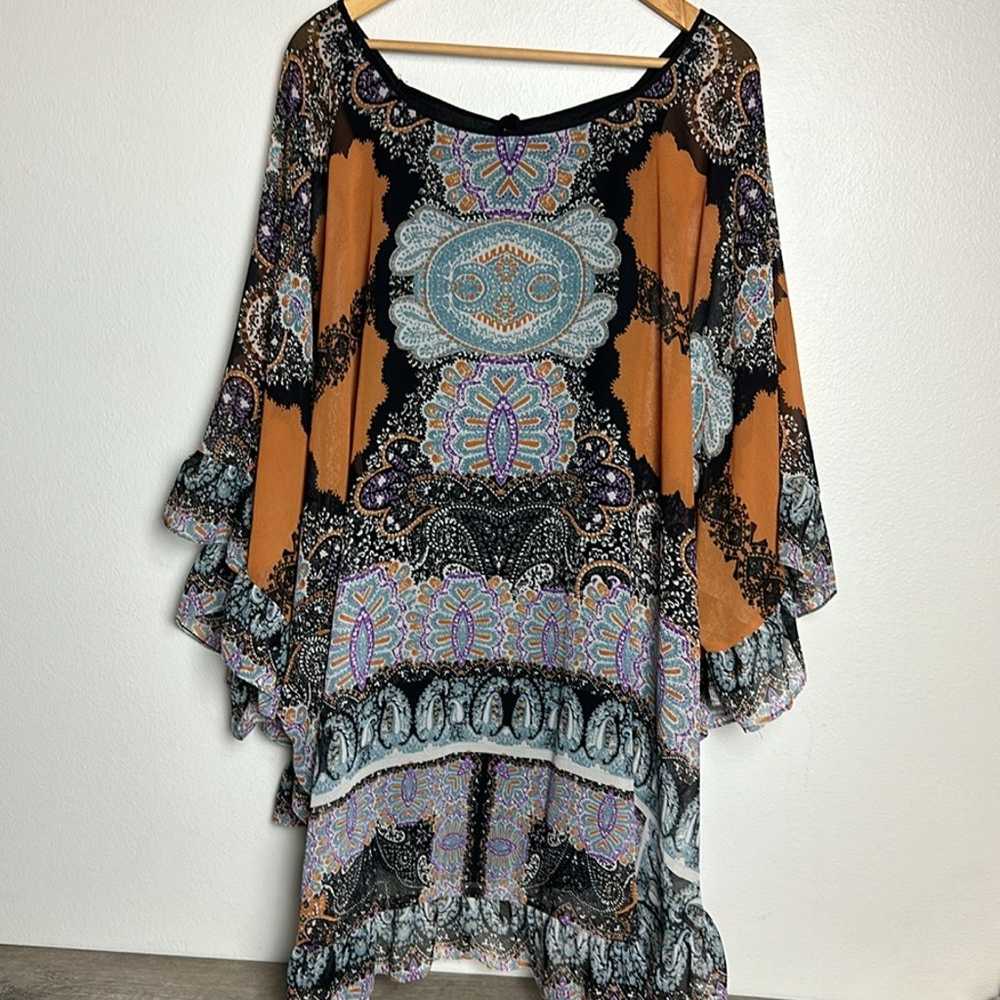 Free People Marla Dreams Orange Butterfly Cape Dr… - image 7