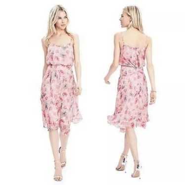 A.L.C. Calley Floral Silk Linen Blend Midi Dress 2024 in Pink Cream - Size 2