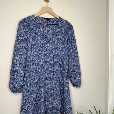 Banana Republic Blue Floral Cotton Dress