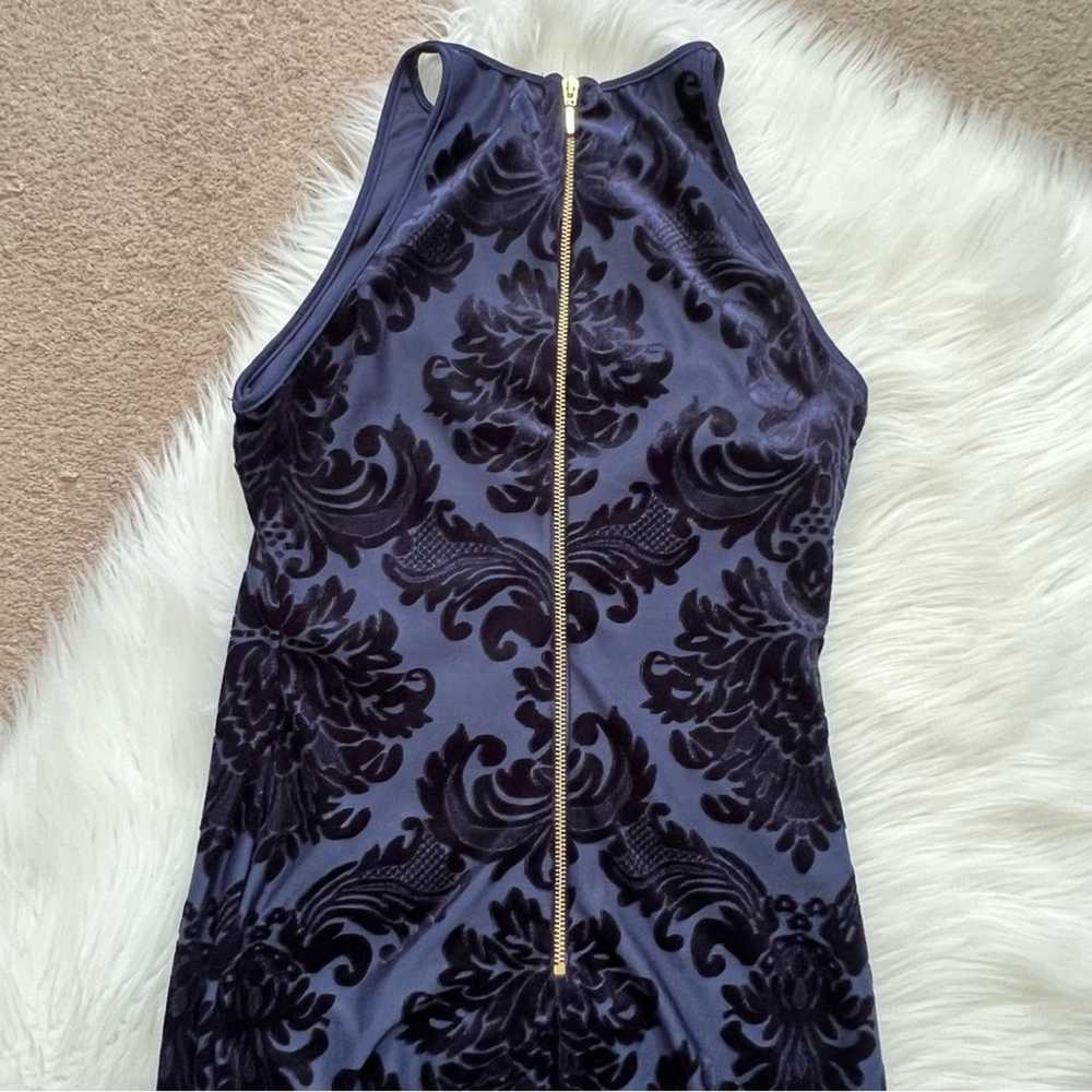 B. Darlin Navy Flocked Velvet Mini Dress Size 5/6 - image 5