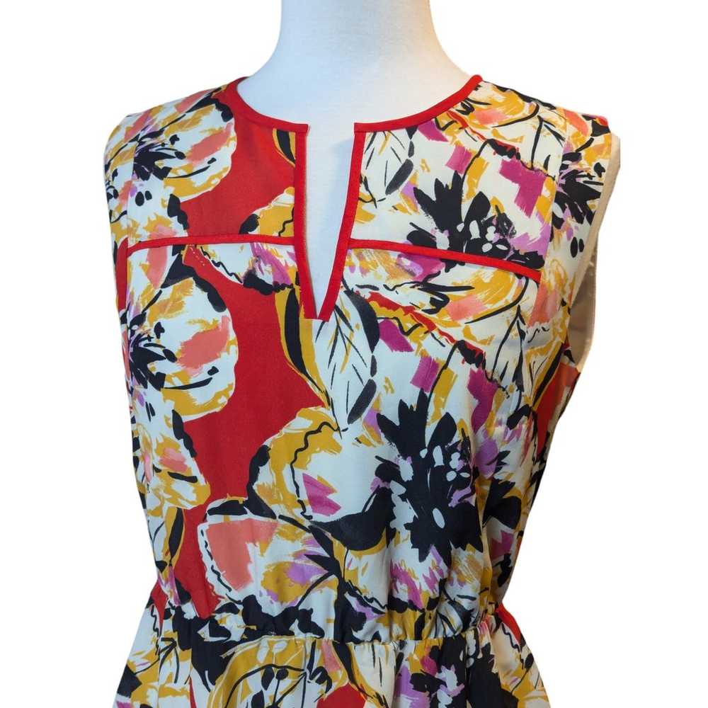 J.Crew sz 6 Bold Multi Color Floral Sleeveless Dr… - image 2