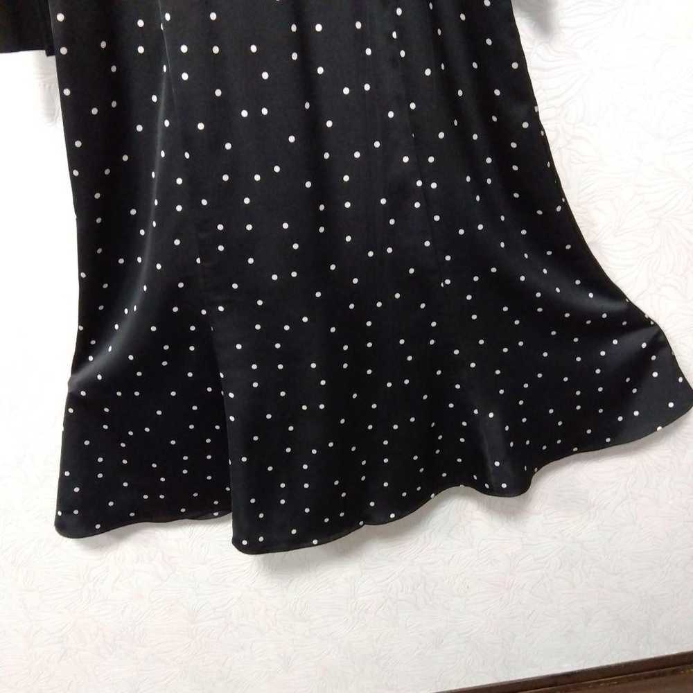 Black Knitted Polka Dot Pattern Long One-Piece Dr… - image 5