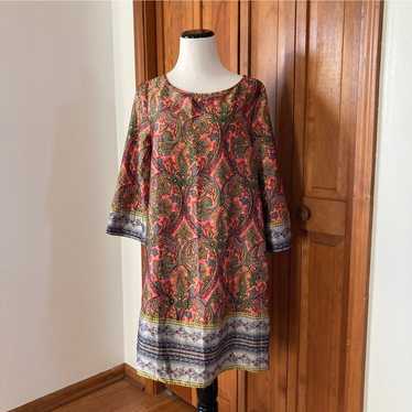 LOFT Paisley Print Shift Dress, Size S