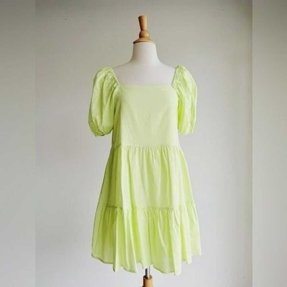 TALULAH | Neon Puff Sleeve Ruffle Mini Dress | M - image 1