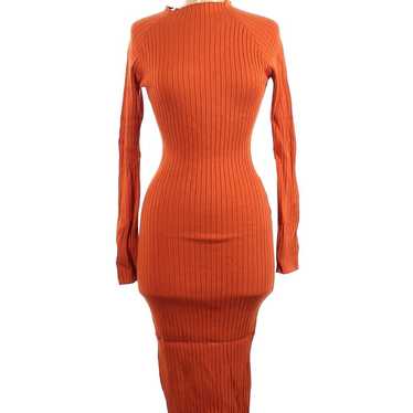 Hera Collection Orange Long Sleeve Midi Dress M - image 1