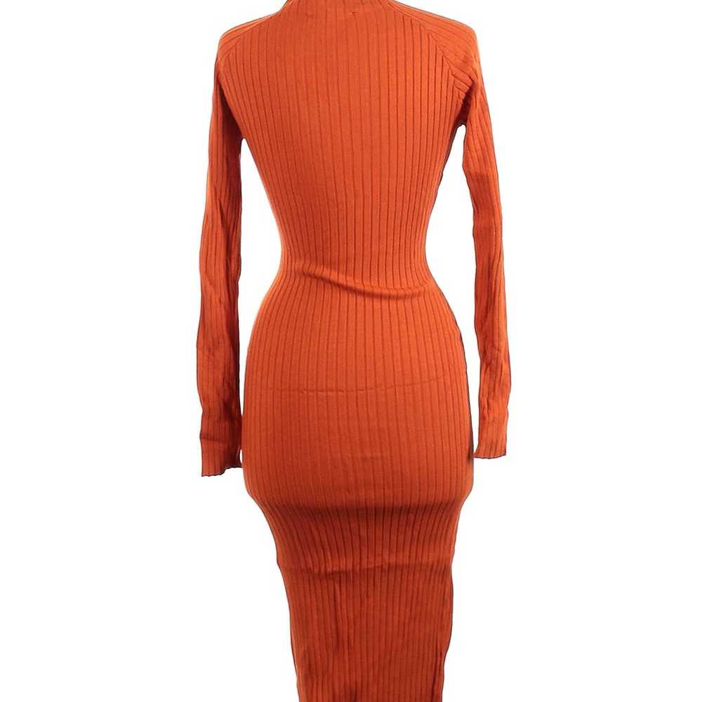 Hera Collection Orange Long Sleeve Midi Dress M - image 2