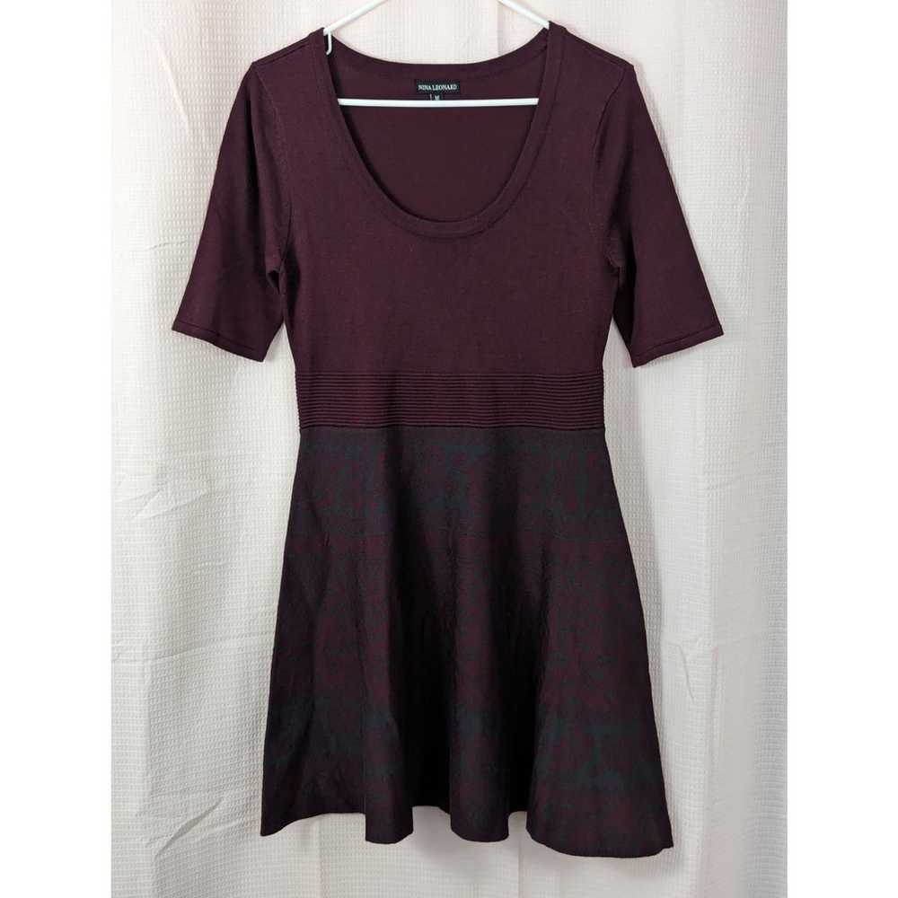 NWOT! NINA LEONARD! BURGUNDY MERLOT W/GRAY SWEATE… - image 2