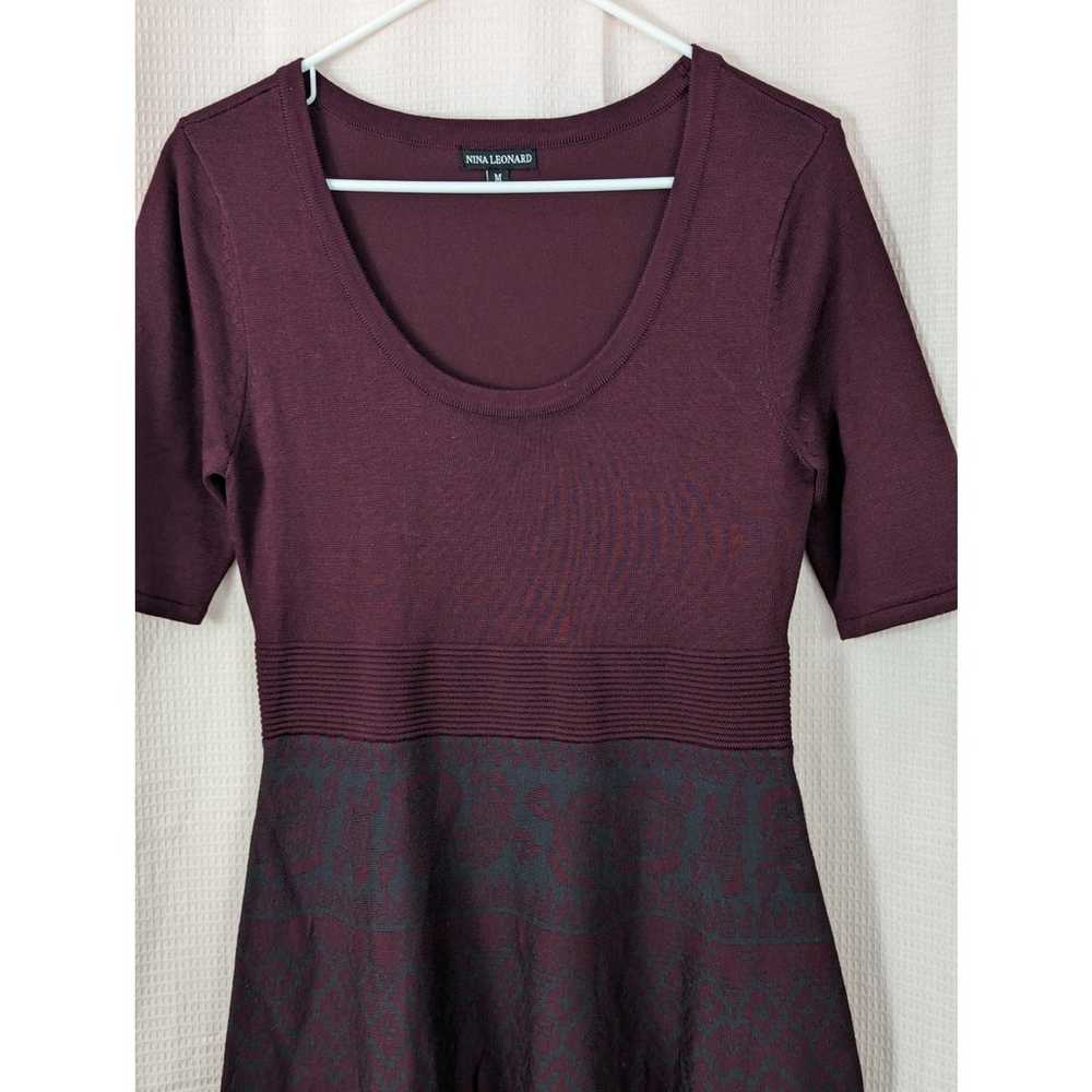 NWOT! NINA LEONARD! BURGUNDY MERLOT W/GRAY SWEATE… - image 3