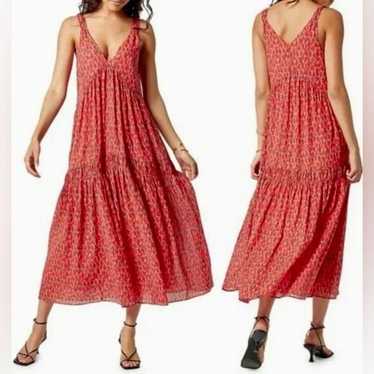 Joie Maxi Dress Tea Rose Animal Print outlets Red Pink Midi JE600IPR Size Small NWT