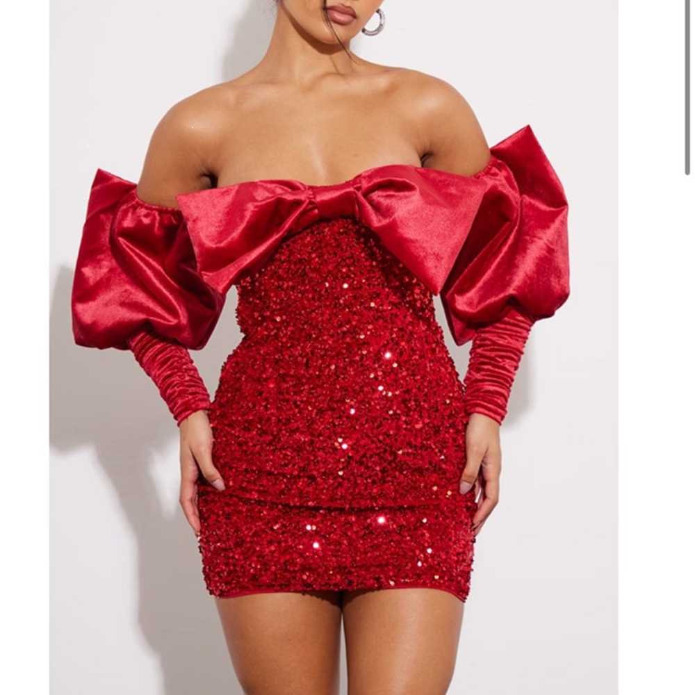 red sequin dress - image 1