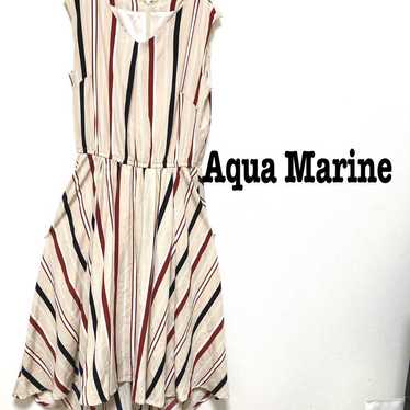 Aqua Marine Aqua Marine Stripe Sleeveless Flare O… - image 1