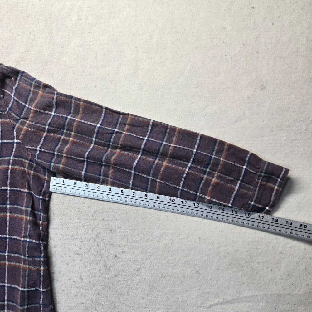 Vintage Authentic Brown Plaid Flannel Long Sleeve… - image 6