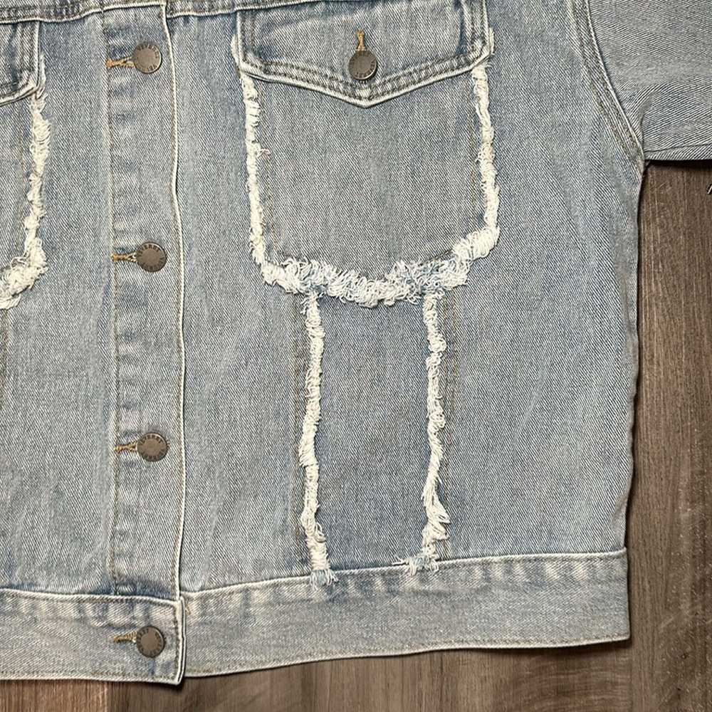 1 Vervet Fringe Metallic Denim Jacket - Medium - image 5