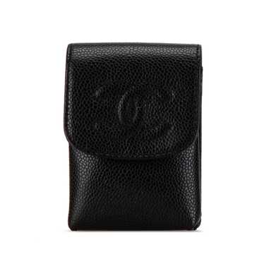 Black Chanel CC Caviar Cigarette Case