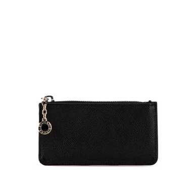 Black Bvlgari Leather Coin Pouch