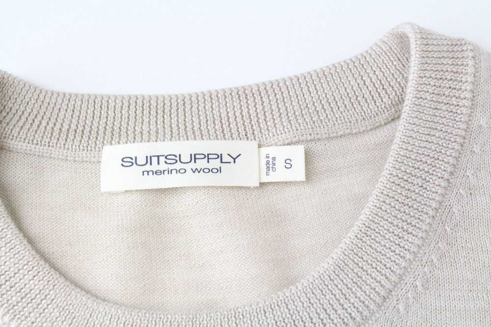 Suitsupply S Beige Melange Slim Knit Merino Wool … - image 5