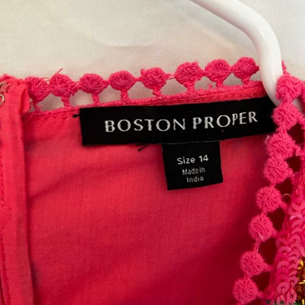 Boston Proper Pink Floral Sequined Beaded & Embro… - image 4