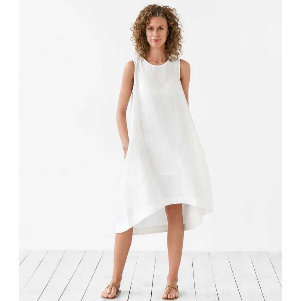 Magic Linen asymmetric hem dress - image 1