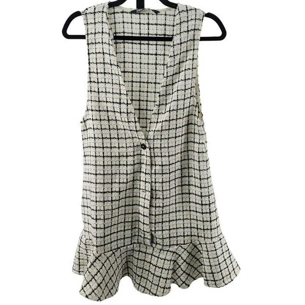 Zara Dress Plaid Buttoned Textured V-Neck Blogger… - image 10