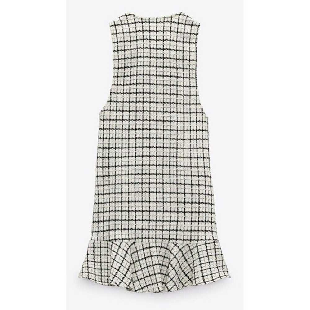 Zara Dress Plaid Buttoned Textured V-Neck Blogger… - image 4