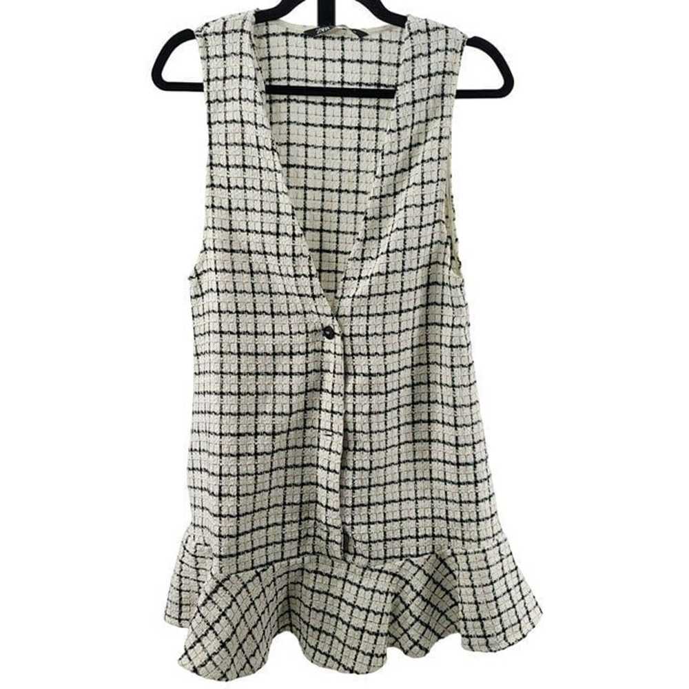 Zara Dress Plaid Buttoned Textured V-Neck Blogger… - image 6