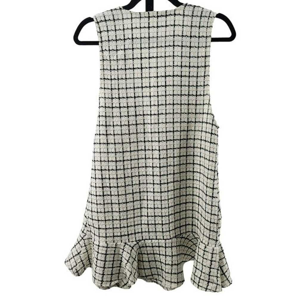 Zara Dress Plaid Buttoned Textured V-Neck Blogger… - image 8