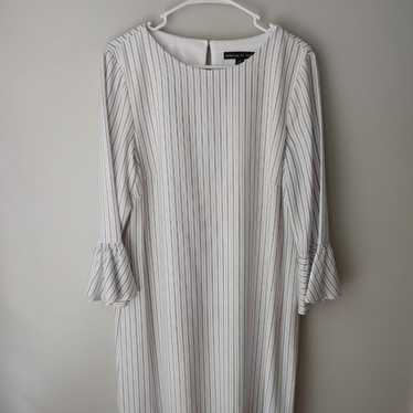 Preston & York Striped Dress Flutter Sleeves