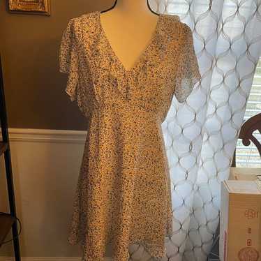 NWOT Madewell Silk Ruffle Neck Floral Mini Dress