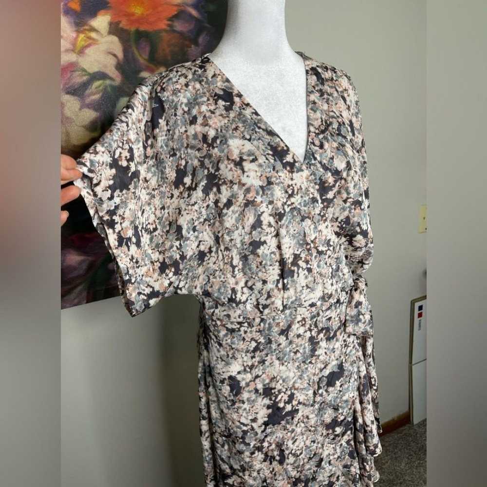 Lovestitch Beige Floral Kimono Sleeves Wrap Maxi … - image 3