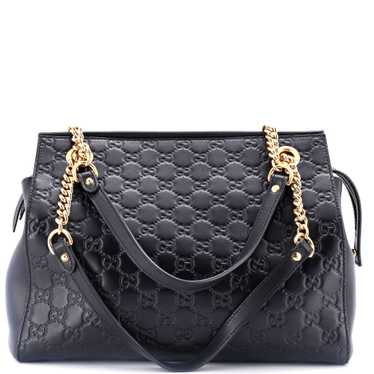 GUCCI Soft Signature Shoulder Bag Guccissima Leath