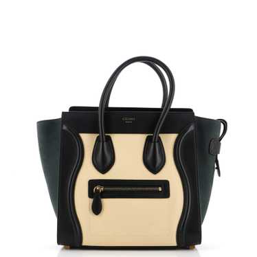 CELINE Tricolor Luggage Bag Leather Micro