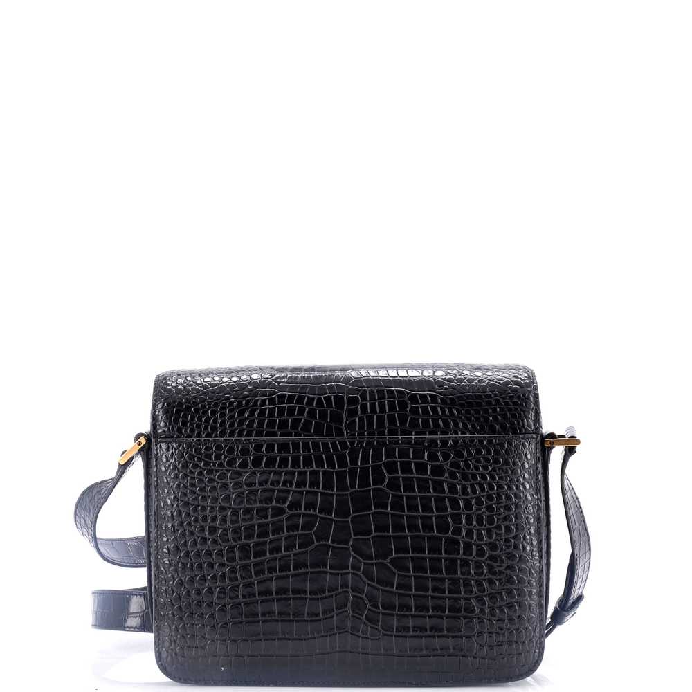 Saint Laurent Le 61 Saddle Bag Crocodile Embossed… - image 3