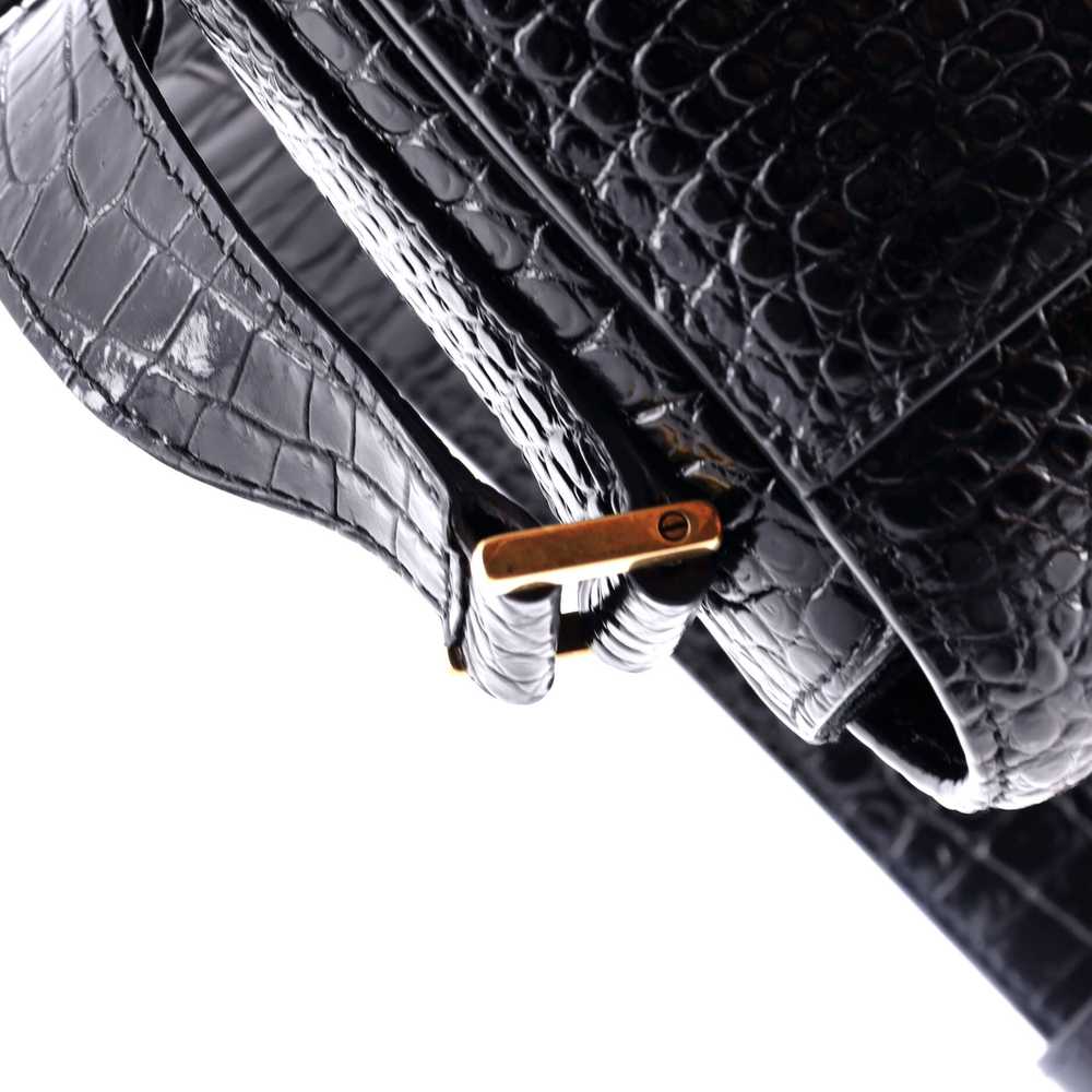 Saint Laurent Le 61 Saddle Bag Crocodile Embossed… - image 7