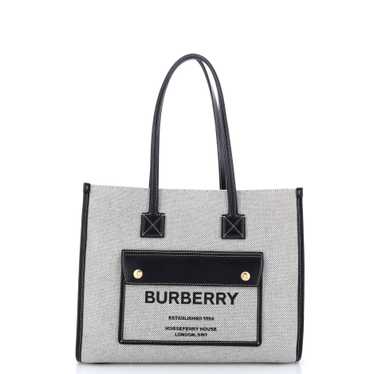 Burberry Freya Shopping Tote Canvas with Leather S