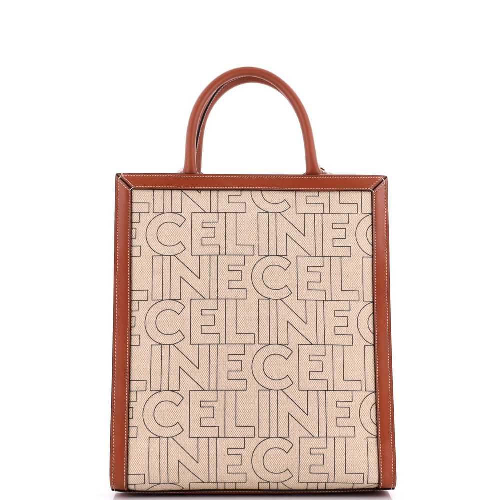 CELINE Vertical Cabas Tote Printed Canvas and Lea… - image 3