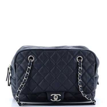 CHANEL Camera Case Flap Bag Quilted Caviar Medium