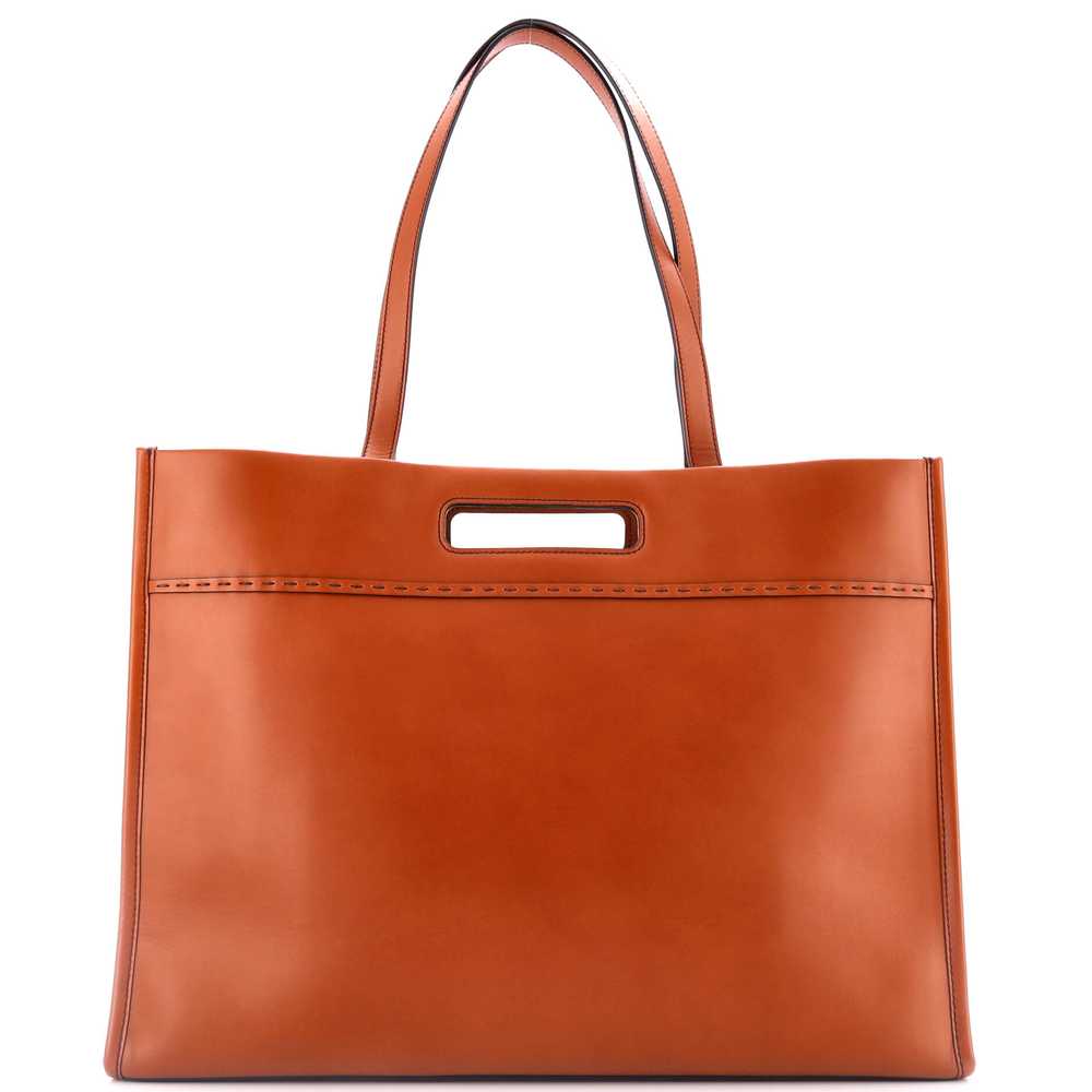 FENDI Logo Cutout Handle Shopper Tote Leather Lar… - image 3