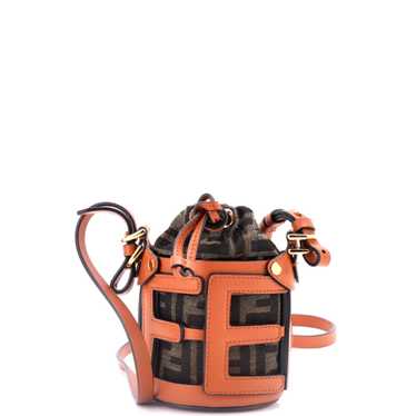 FENDI Step Out Bucket Bag Leather with Zucca Canva