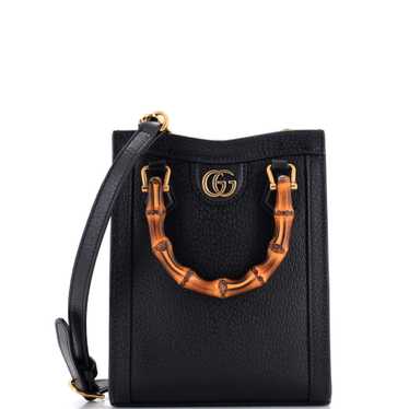 GUCCI Vertical Diana NM Bamboo Handle Tote Leather