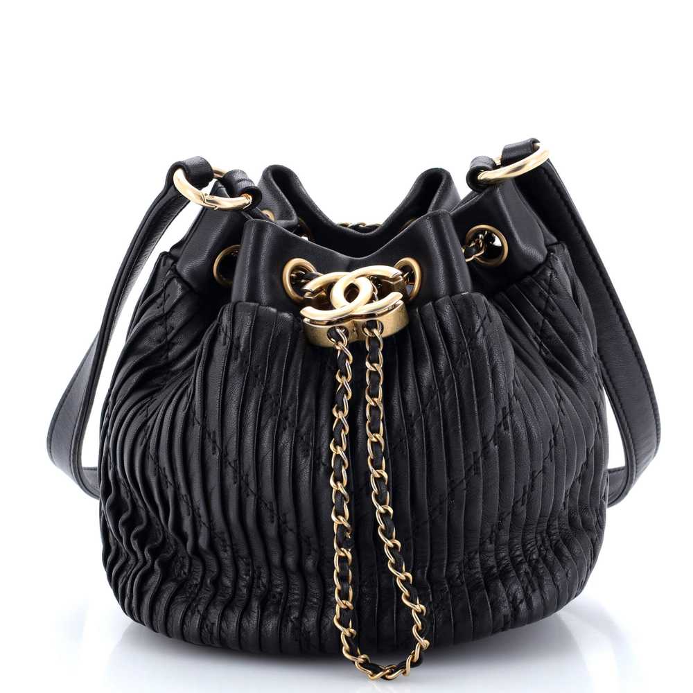 CHANEL Coco Pleats Drawstring Bag Pleated Crumple… - image 1