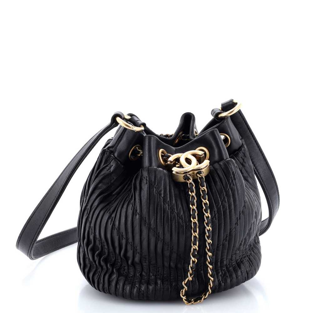 CHANEL Coco Pleats Drawstring Bag Pleated Crumple… - image 2