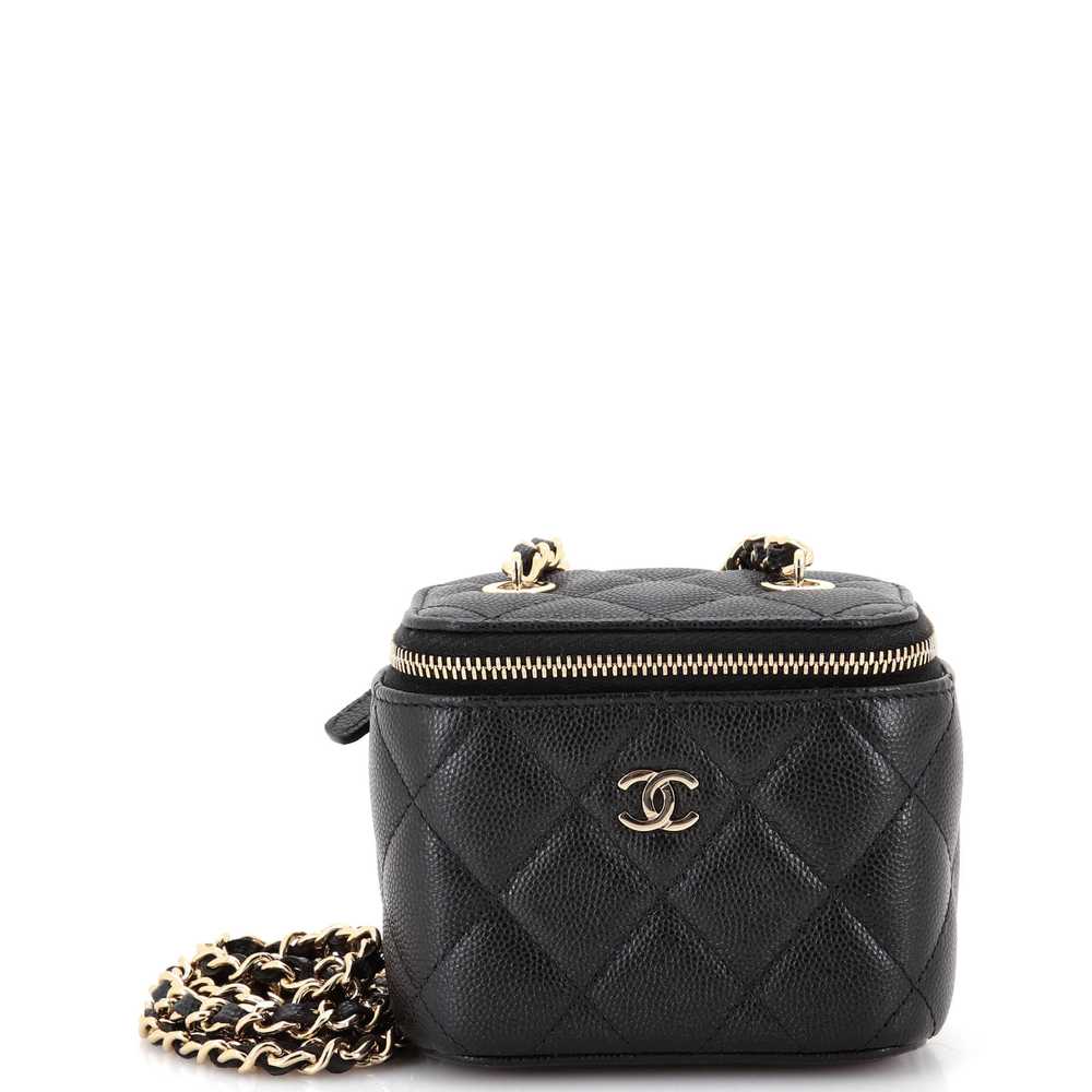 CHANEL Classic Vanity Case with Chain Quilted Cav… - image 1