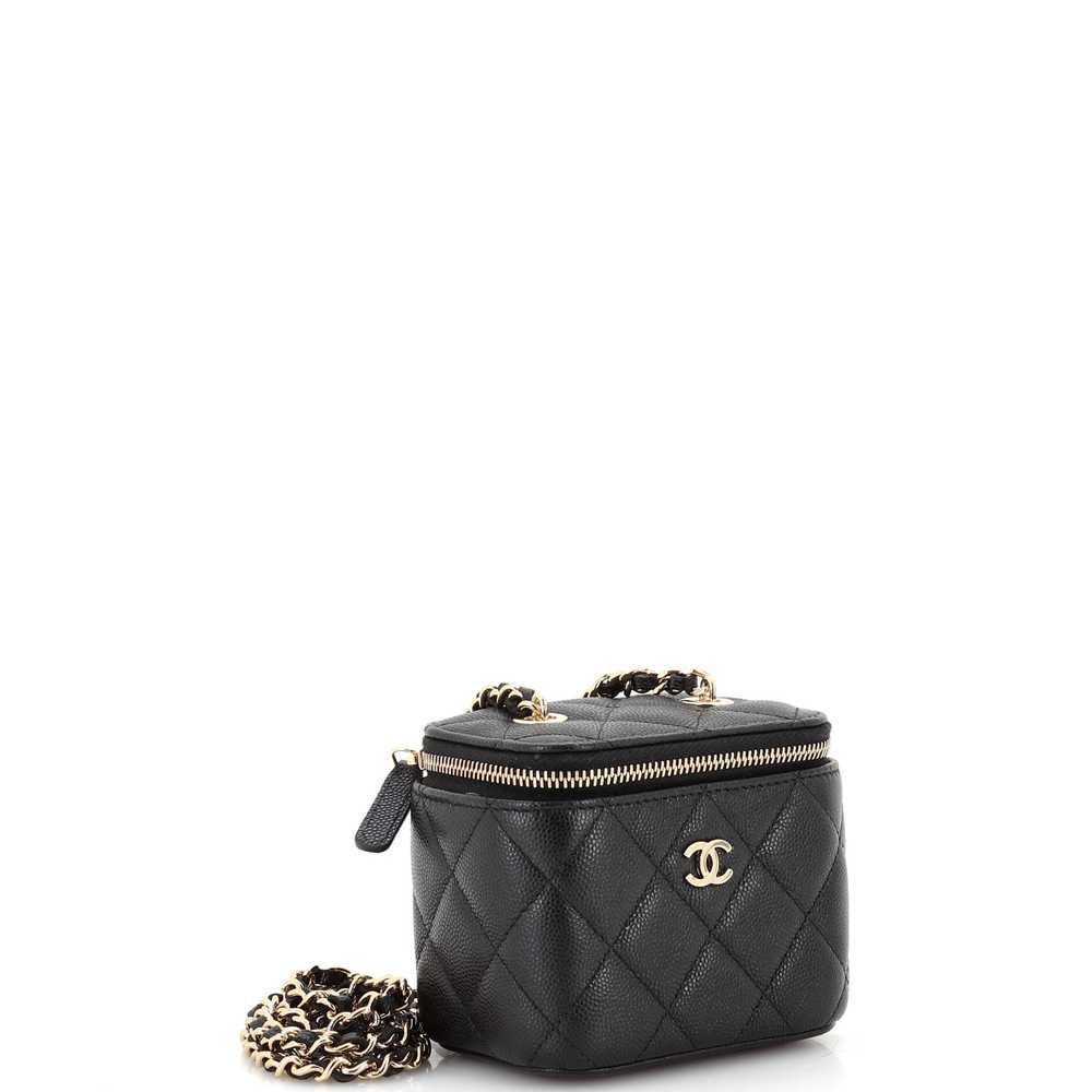 CHANEL Classic Vanity Case with Chain Quilted Cav… - image 3