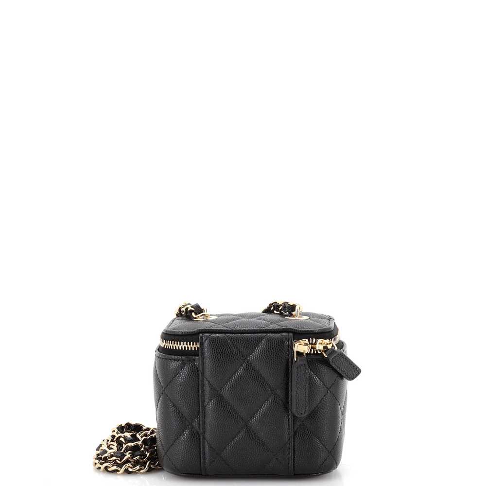 CHANEL Classic Vanity Case with Chain Quilted Cav… - image 4