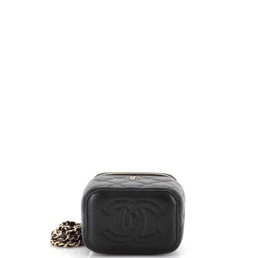 CHANEL Classic Vanity Case with Chain Quilted Cav… - image 5