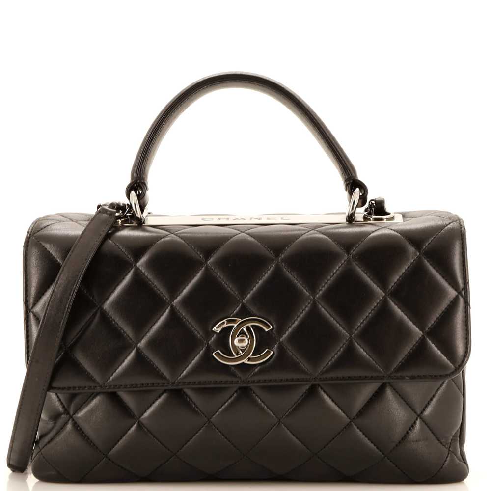 CHANEL Trendy CC Top Handle Bag Quilted Lambskin … - image 1