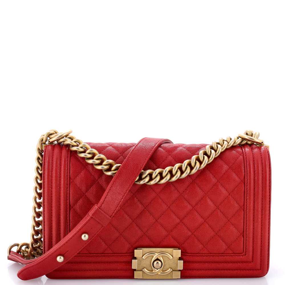 CHANEL Boy Flap Bag Quilted Caviar Old Medium - image 1