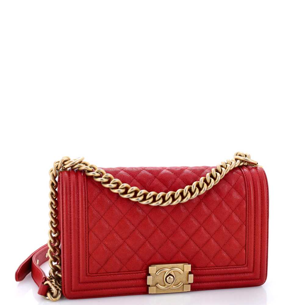 CHANEL Boy Flap Bag Quilted Caviar Old Medium - image 2